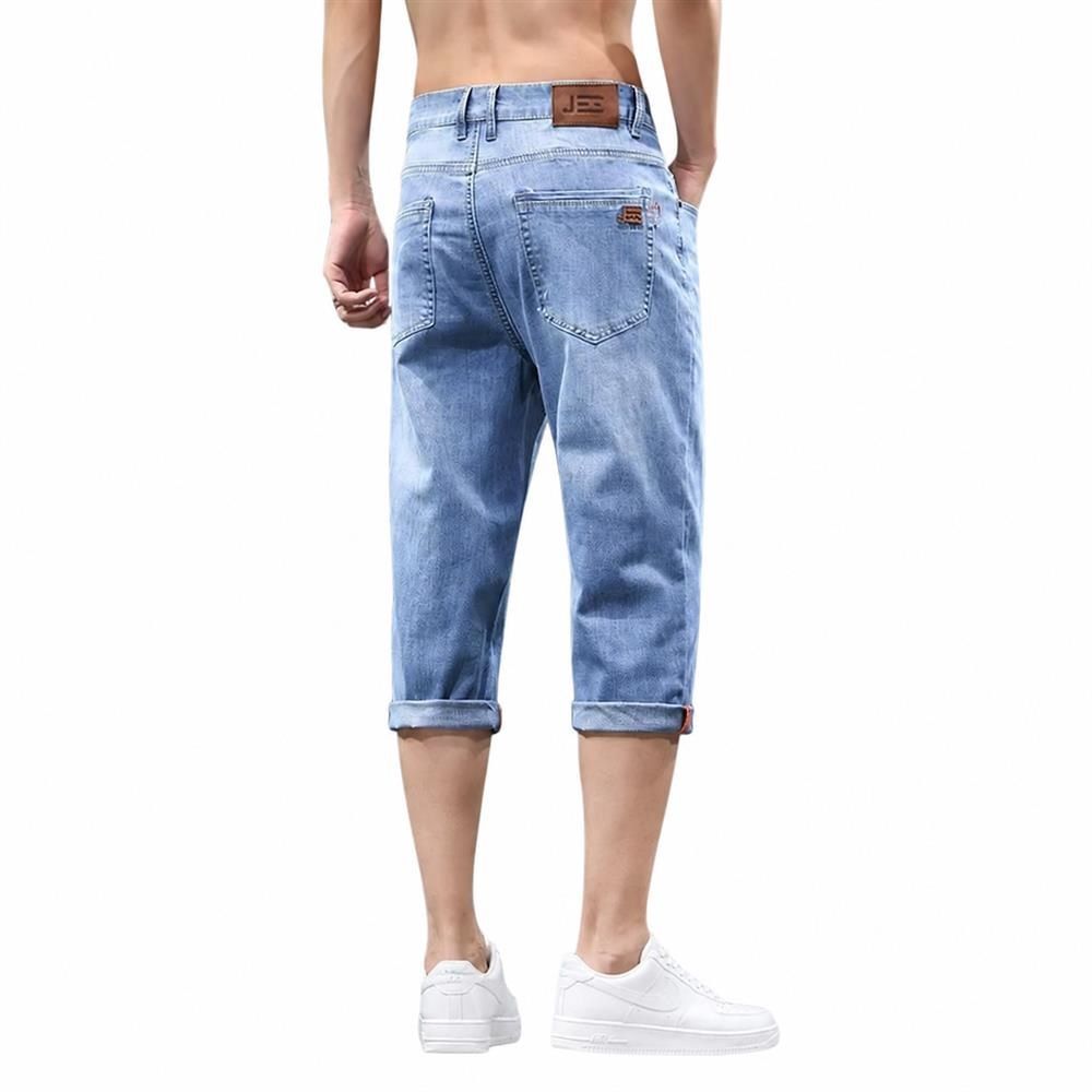 【今日このごろ制限事項、超買得30％OFFクーポン券、2度汐どき皆無】ジーンズズボン下 メンズ 七分丈 クロップドパンツ 夏用 薄っぺら デニム 広広としたズボン下 引っ切り無い 心地好い ゆったり ジーパン 馬鹿でかい大いさ 通気性 冷やりとした 好いたらしい