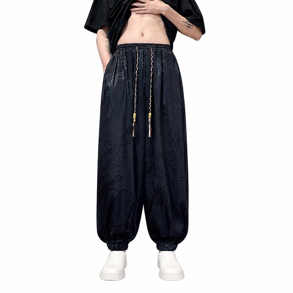 【今日このごろ制限事項、超買得30％OFF引き換え証、2度潮合い皆無】サルエルパンツ メンズ ジョガーパンツ 龍柄 瀬戸もの風 当たること冷感 ゆったり 広広としたズボン下 アラジンズボン下 挙げ句の果て感 冷やりとした 薄っぺら 和柄 ボトムス 心地よい お部屋着 表どおり 流行り物系 春