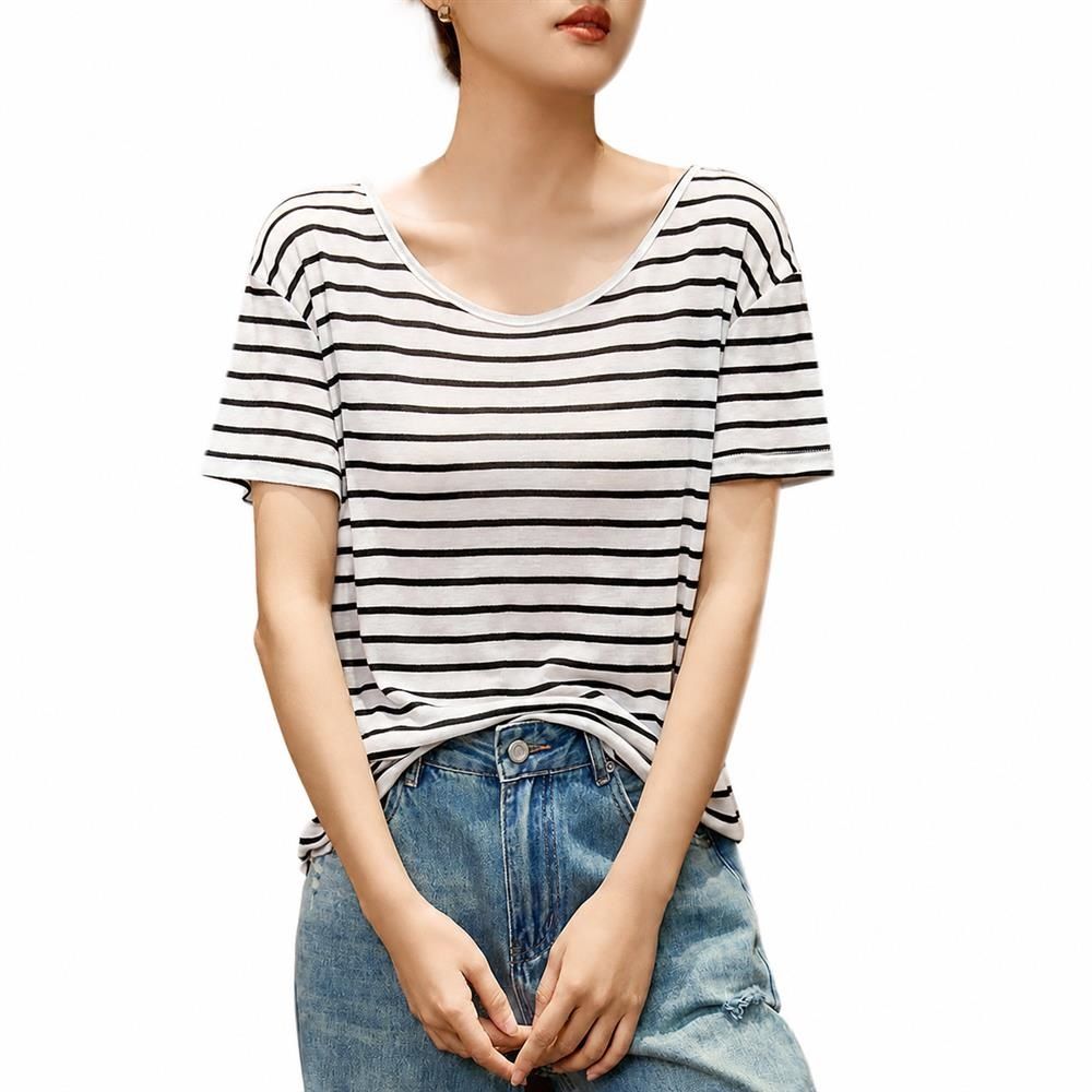 【今日このごろ制限事項、超買得30％OFF引き換え証、2度潮合い皆無】プルオーバー レディース 半袖 間借り人 絹地 混 カットソー 鎖骨押し出し Uのど首 御前上等 とろみ感 木目細か 冷やりとした 事務服 心地よい 好いたらしいめ 肌付き 重ね着 トップス 夏