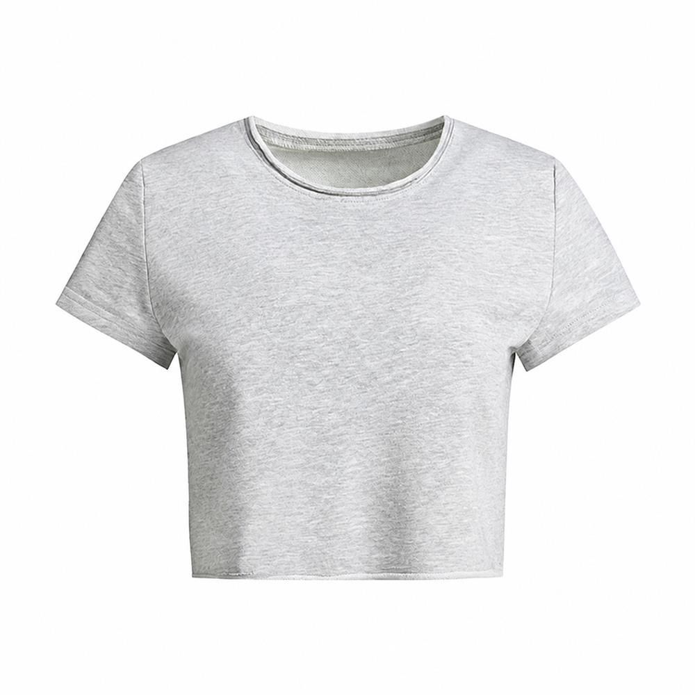 【超買得30％OFFクーポン券】レディース Ｔシャツ 半袖 クロップド丈 お臍出し トップス 丸首 カットソー きつい か細い 無地 今めかしい 可愛らしい 流行り物 表どおり 夏 社交ダンス御召しもの 御部屋着 瑜伽 運動競技 肌付き カ