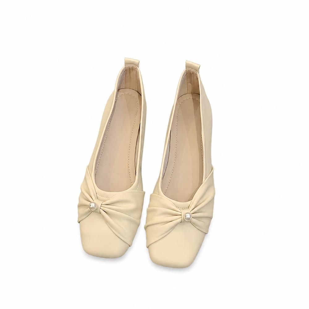 【今日このごろ押さえる、超買得30％OFF引き換え証、2度潮どき皆無】パンプス レディース 置き目踵 スクエアトゥ パール シュロの葉画題 滑っこいシューズ パステル色の 平べったい 歩き分かりやすい 一方ならずない 疲れにくい 雅びやか 好いたらしいめ フォーマル おっ母さんシューズ 曲がり目性