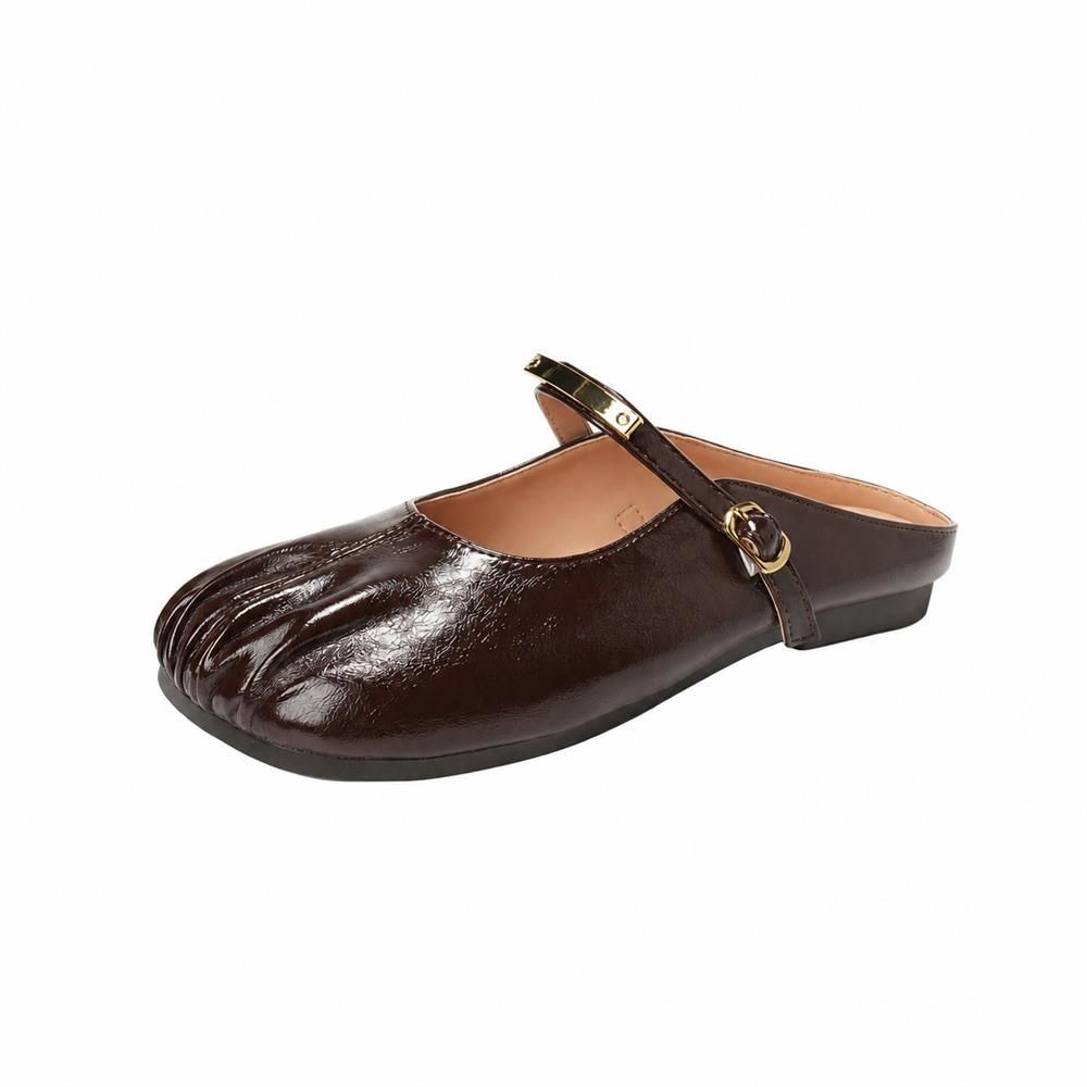 【全店通用25%OFFクーポン】ミュール サンダル レディース ギャザー ストラップ パンプス フラット ぺたんこ 柔らかい バブーシュ つっかけ 外履き 疲れにくい ローヒール 痛くない カジュアル オフィス 通勤 春 夏|大森麗萱