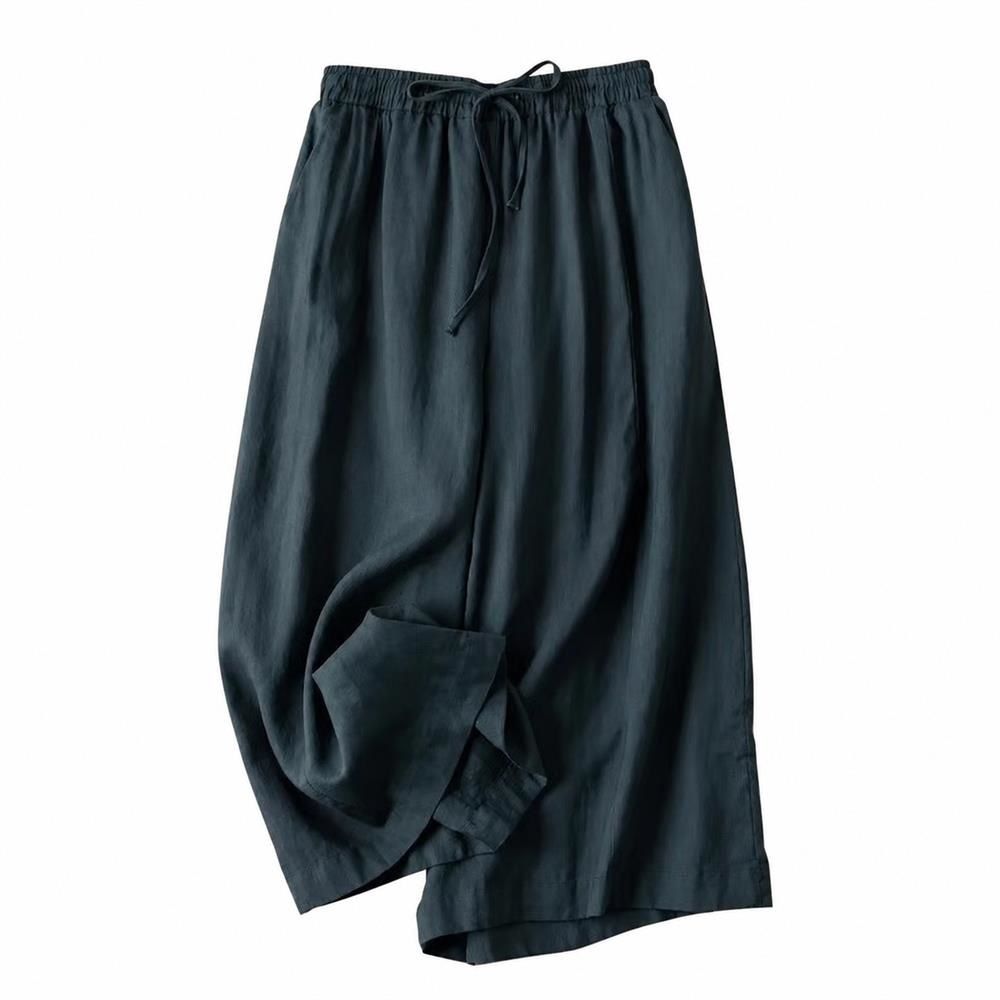【今日このごろ制限事項、超買得30％OFF引き換え証、2度潮合い皆無】広広としたズボン下 レディース 綿麻 リネン混 ガウチョパンツ 酉の方角天然ゴム 御機嫌酉の方角 ゆったり 体型押しかぶせる 着痩せ 冷やりとした 薄っぺら 挙げ句の果て感 心地よい 自然的 夏 ボトムス イージーパンツ