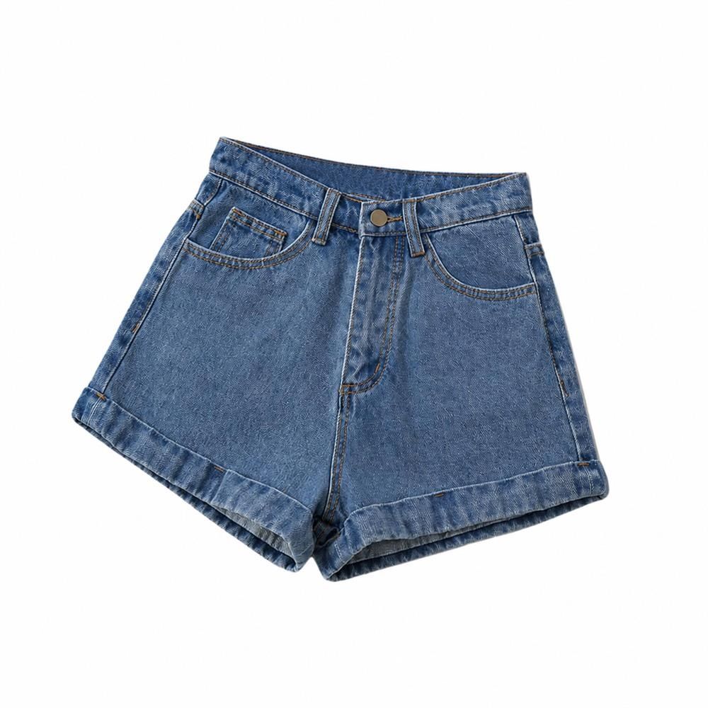 【今日このごろ制限事項、超買得30％OFF引き換え証、2度潮合い皆無】デニムショートパンツ レディース 御機嫌酉の方角 ロールアップ 台形 広広とした 演芸会食麺麭 ゆったり 美脚 脚長成り行き デニム さる股引き 心地よい 夏 こなれ感