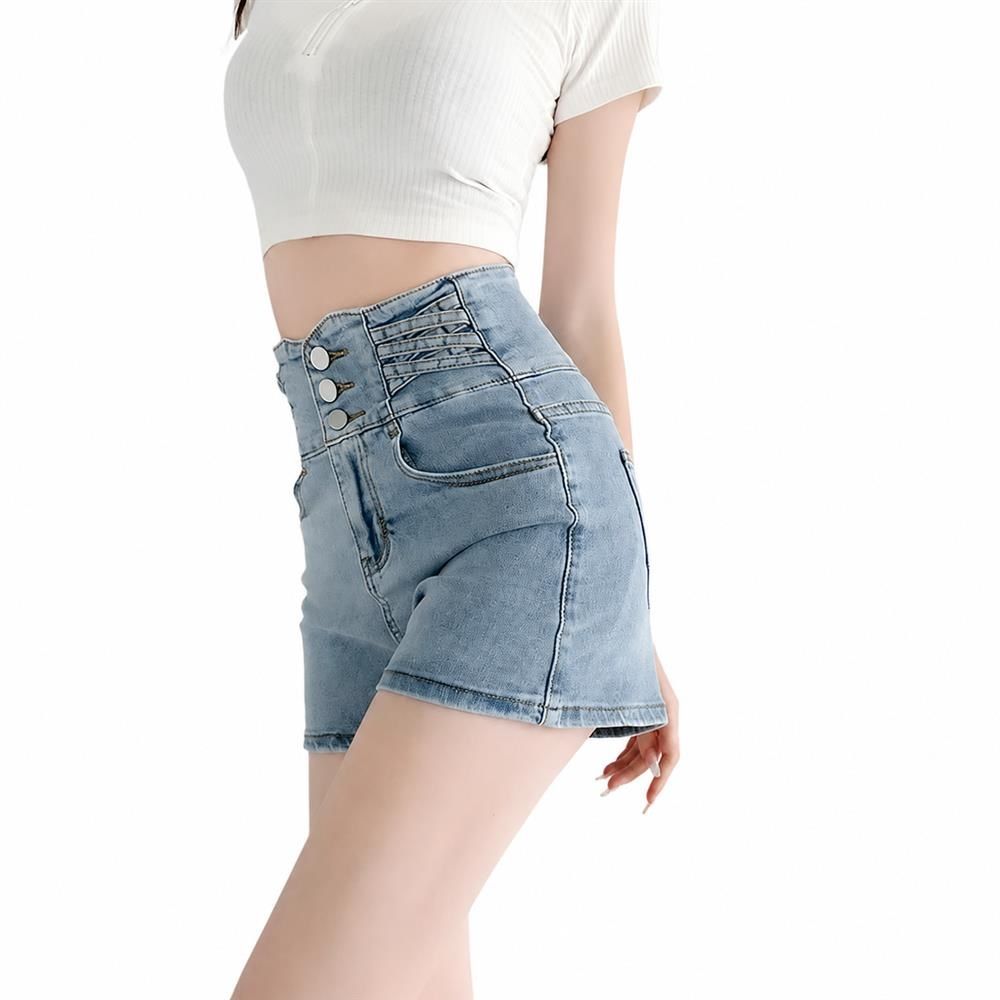 【今日このごろ押さえる、超買得30％OFF引き換え証、2度潮どき皆無】デニムショートパンツ レディース ご機嫌酉の方角 美脚 3連名取り草 A伝達ルート 伸ばすこと 脚長成り行き 着痩せ 広広とした さる股引き 伸縮性 心地よい 流行り物 夏