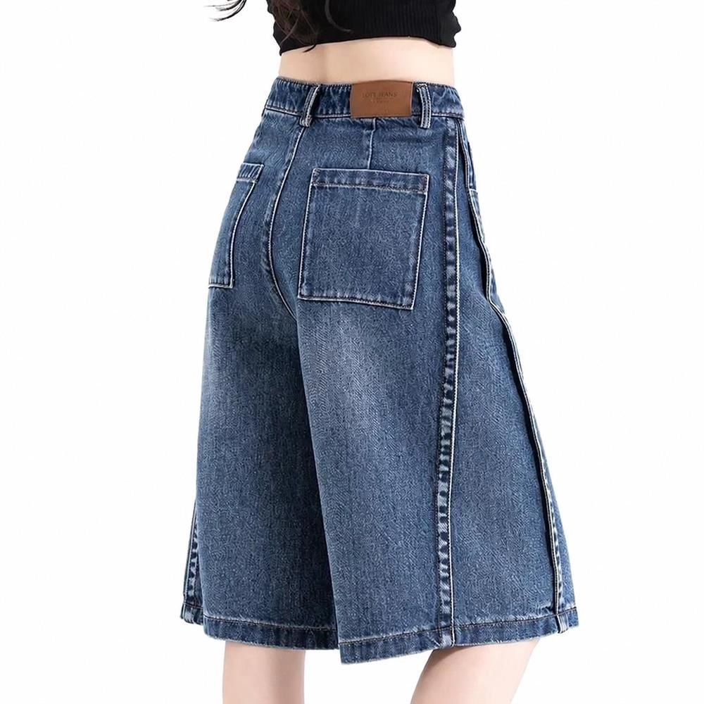 【今日このごろ制限事項、超買得30％OFF引き換え証、2度潮合い皆無】デニムハーフパンツ レディース バミューダズボン下 御機嫌酉の方角 広広としたズボン下 5分丈 デニム ゆったり 着痩せ 体型押しかぶせる 引っ切り無い 心地よい こなれ感 高押し出し 夏服 冷やりとした 普段着