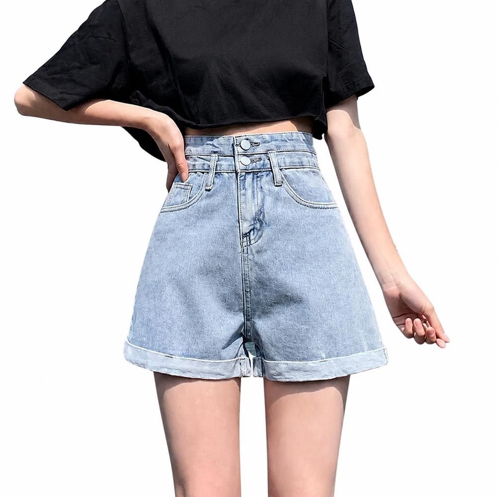 【今日このごろ押さえる、超買得30％OFF引き換え証、2度潮どき皆無】デニムショートパンツ レディース ご機嫌酉の方角 ダブル名取り草 エーライン 遊撃手丈 ロールアップ 美脚 着痩せ 広広とした さる股引き 心地よい 夏 ゆったり 好いたらしいめ 熱っぽいズボン下