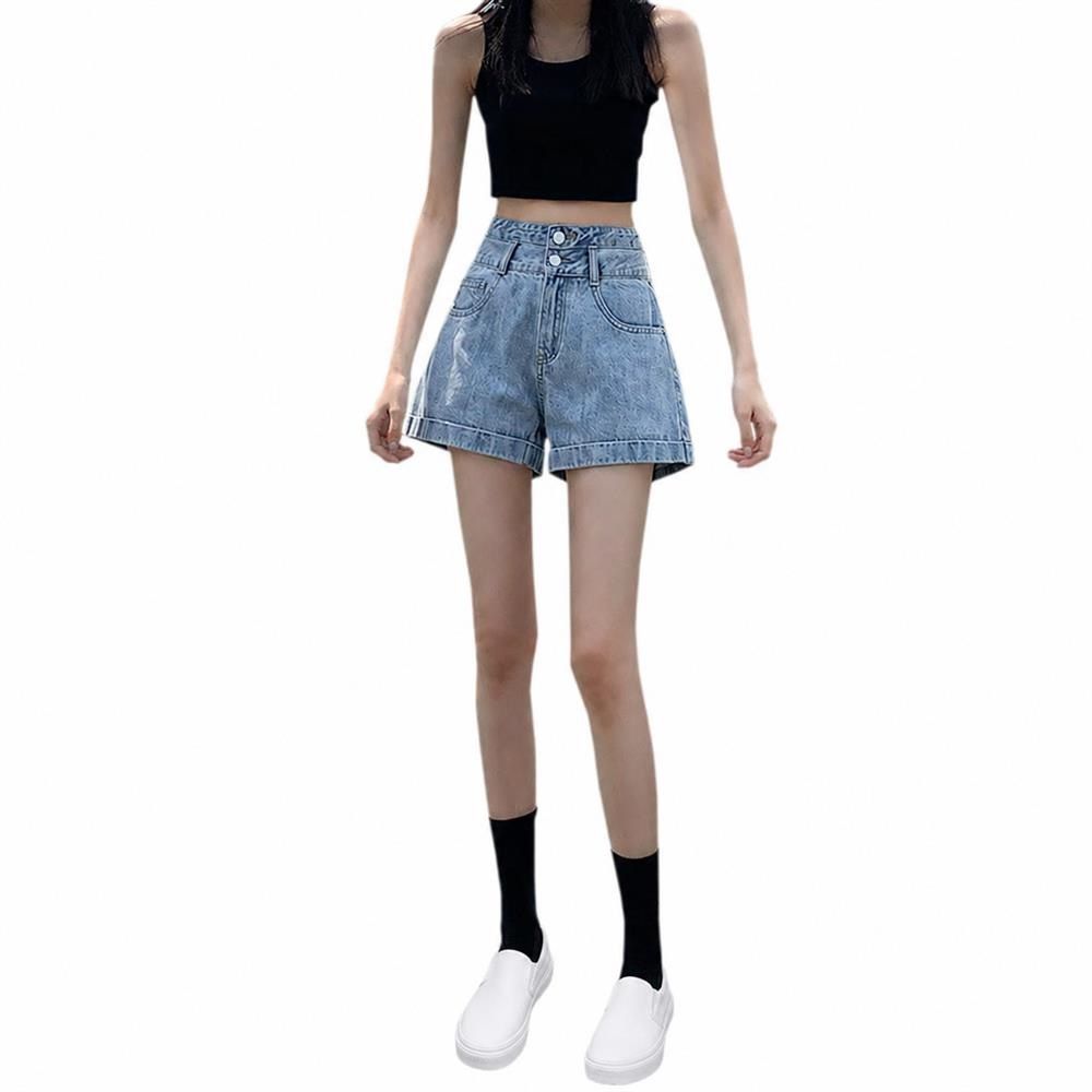 【今日このごろ押さえる、超買得30％OFF引き換え証、2度潮どき皆無】デニムショートパンツ レディース ご機嫌酉の方角 ダブル名取り草 エーライン 熱っぽいズボン下 着痩せ 脚長成り行き 体型取りまかなう ゆったり 裾ロールアップ ボトムス ジーパン 心地よい 夏 さる股引き 好いたらしい