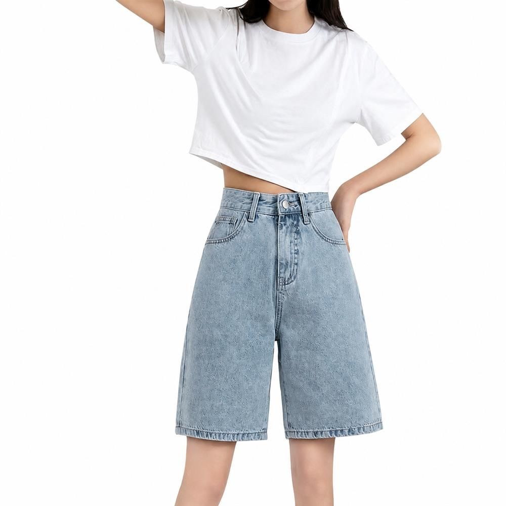 【今日このごろ押さえる、超買得30％OFF引き換え証、2度潮どき皆無】ジーンズ 二分の一ズボン下 レディース ご機嫌酉の方角 五分丈 広広としたズボン下 デニム 引っ切りない 着痩せ 体型取りまかなう ヴィンテージ風 成年者 心地よい 美脚 膝丈 ボトムス 夏