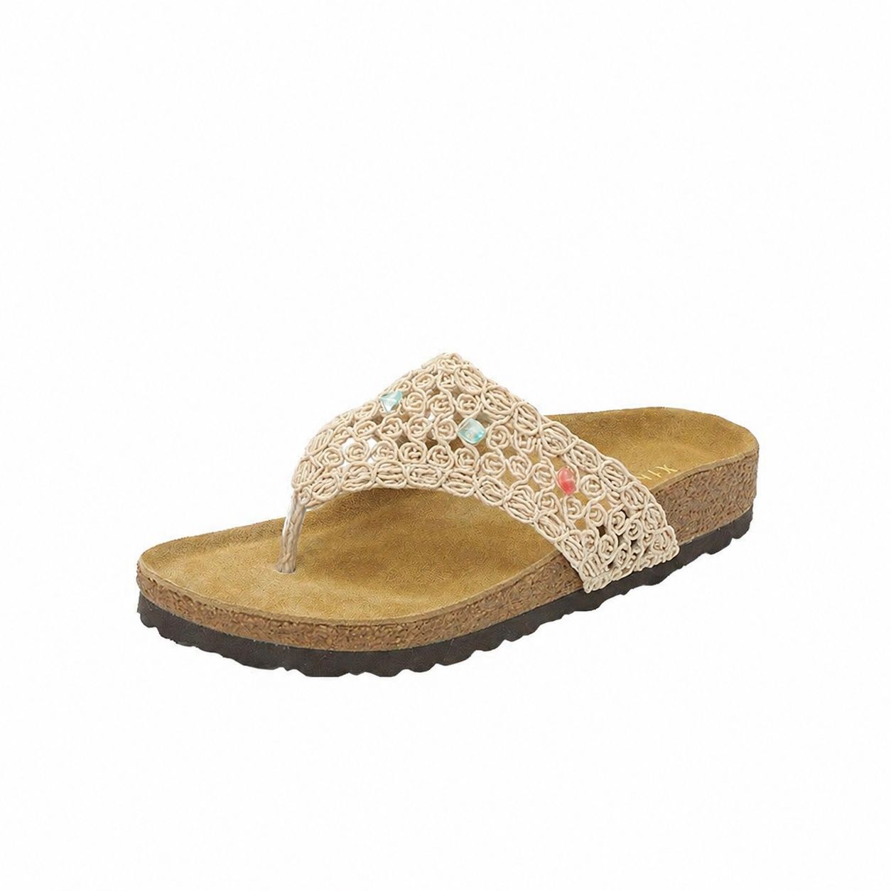 【全店通用25％OFFクーポン】トングサンダル レディース 厚底 軽量 歩きやすい 透かし編み ビーチサンダル 柔らかい クッション性 夏用 リゾート 普段履き｜大森麗萱