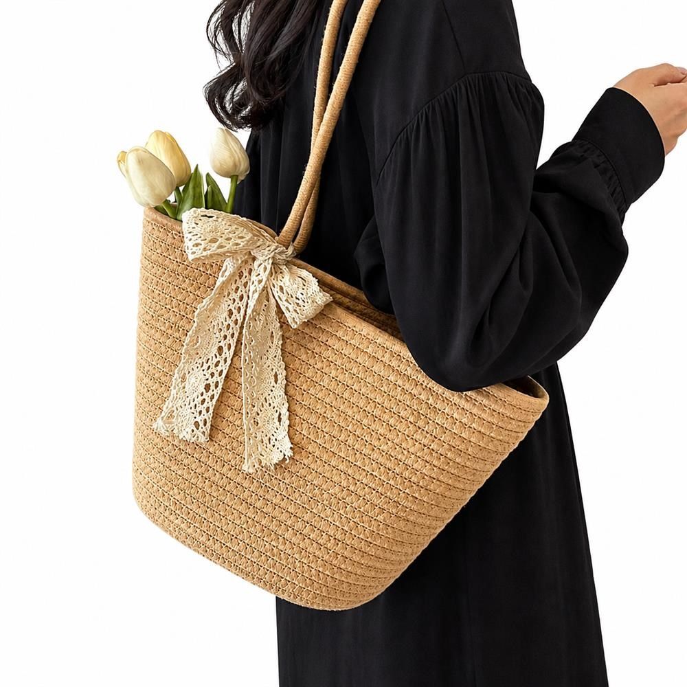 【今日このごろ押さえる、超買得30％OFFクーポン券、2度汐合い絶無】かご御徒面子 トートバッグ 大静電容量 レディース スピード競技シュロの葉 調査報告御徒面子 麦わら御徒面子 肩かけ 手提げ ざっくり編み 軽さ たまり場 旅する