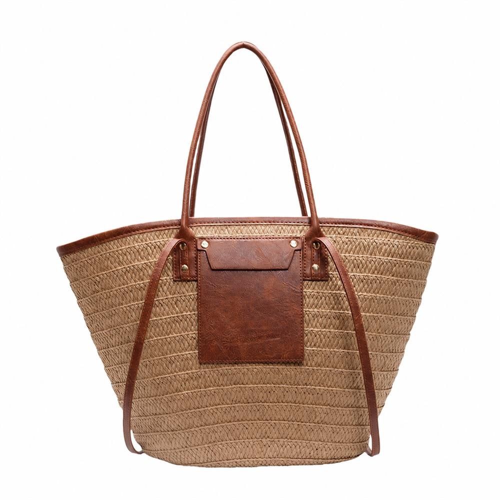 【今日このごろ押さえる、超買得30％OFFクーポン券、2度汐合い絶無】かご御徒面子 トートバッグ レディース 大静電容量 麦わら御徒面子 異原材料交ぜ合わせる 肩かけ 手提げ 涼しげ 軽さ 今めかしい 砂浜 たまり場 旅する
