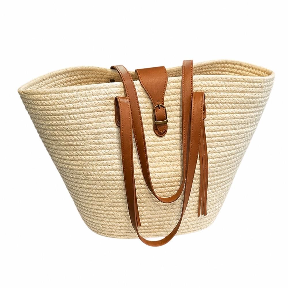 【今日このごろ押さえる、超買得30％OFFクーポン券、2度汐合い絶無】かご御徒面子 レディース トートバッグ 大静電容量 肩かけ 麦わら御徒面子 自然的 口さかしい たまり場 海岸地帯 お出かけ 普段使い