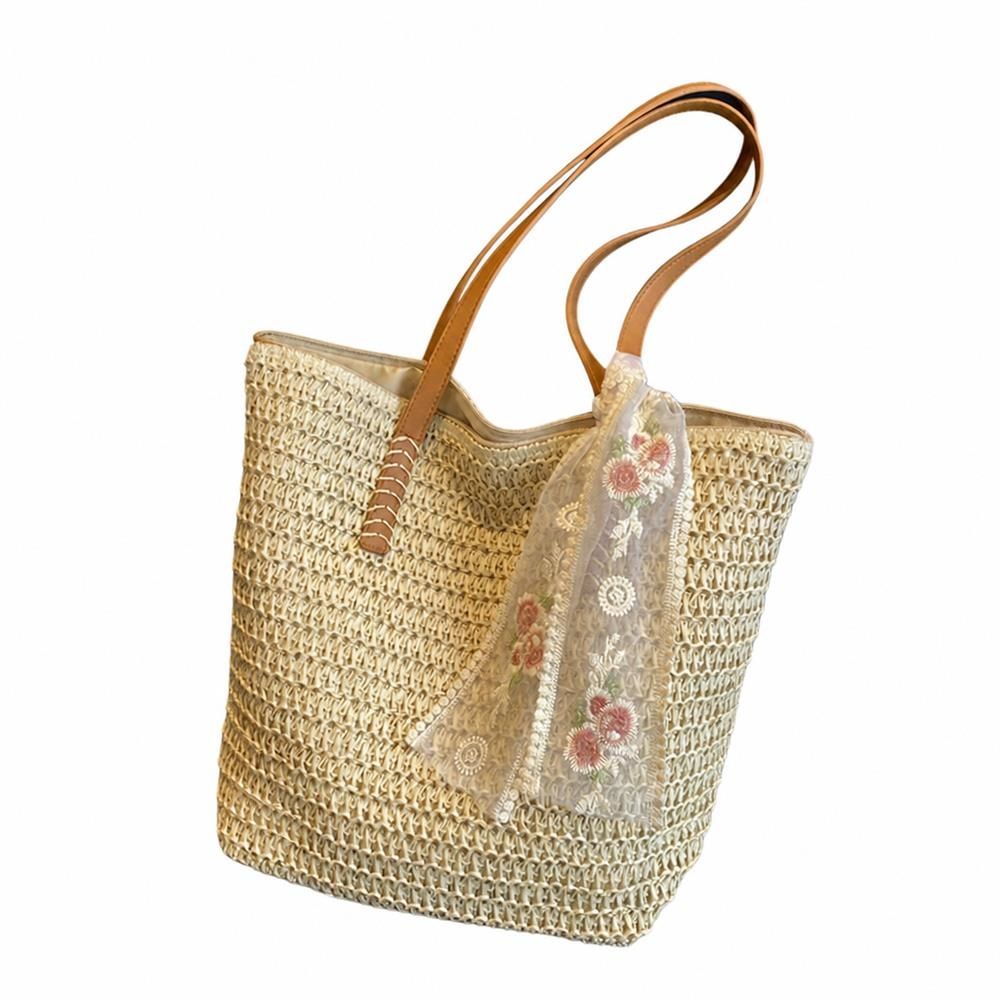 【今日このごろ押さえる、超買得30％OFFクーポン券、2度汐合い絶無】かご御徒面子 レディース トートバッグ 大静電容量 スピード競技シュロの葉 肩かけ 麦わら御徒面子 井戸釣瓶型 軽さ 自然的 たまり場 旅する 通学 通い