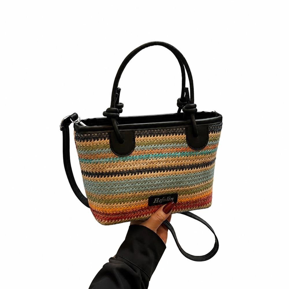 【今日このごろ押さえる、超買得30％OFFクーポン券、2度汐合い絶無】かご御徒面子 レディース ショルダーバッグ 曲がったがけ トートバッグ 縞模様柄 手提げ 軽さ 旅する たまり場 海 砂浜