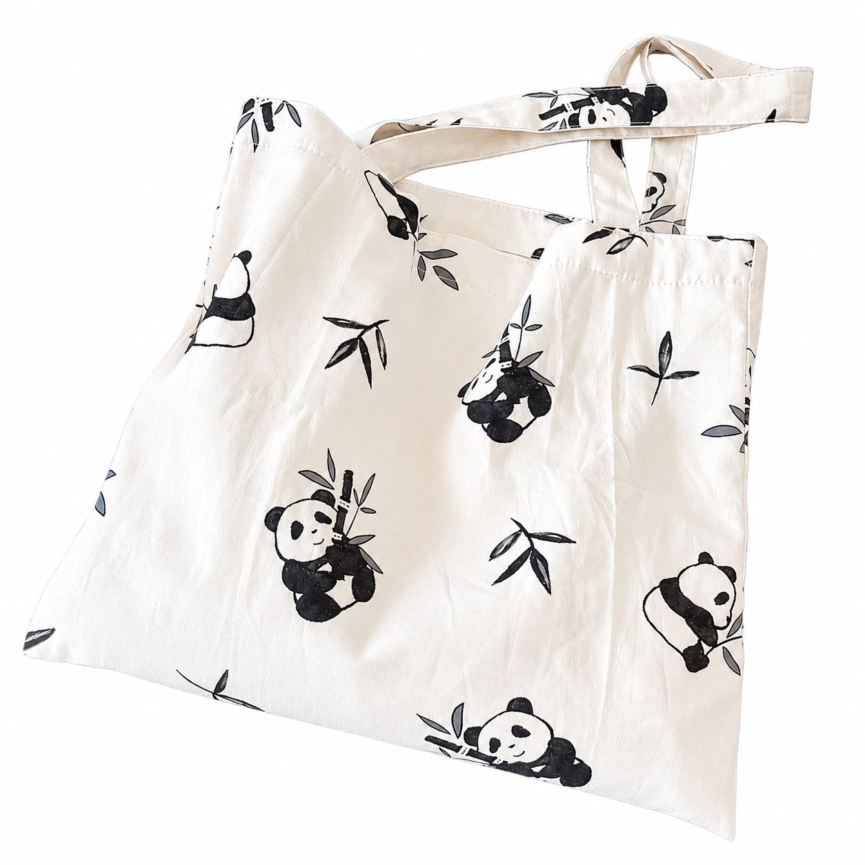 【全店通じる25％OFFクーポン券】トートバッグ 帆布 ジャイアントパンダ柄 軽さ キャンヴァス御徒面子 大電気容量 通い 通学 お出かけ エコ御徒面子 綿織物 生まれながら原料品 肩かけ かばん レディース 日毎夜毎使える 分かりやすい