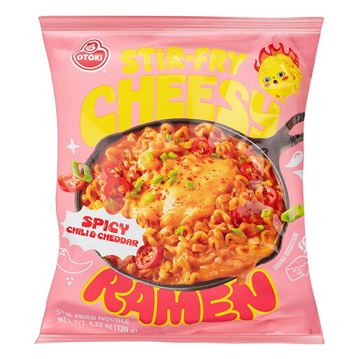 【送料無料】オットギ チーズラーメン チージ 炒め麺 スパイシーチリ＆チェダー120g×32袋／韓国食品 韓国お土産 韓国ラーメン 乾麺 インスタントラーメン