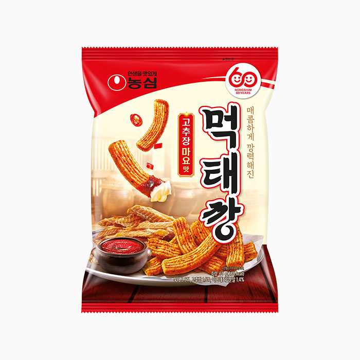 【送料無料】農心 モクテカン コチュジャンマヨ味60g×16袋／韓国お菓子 おやつ スナック おつまみ 食品