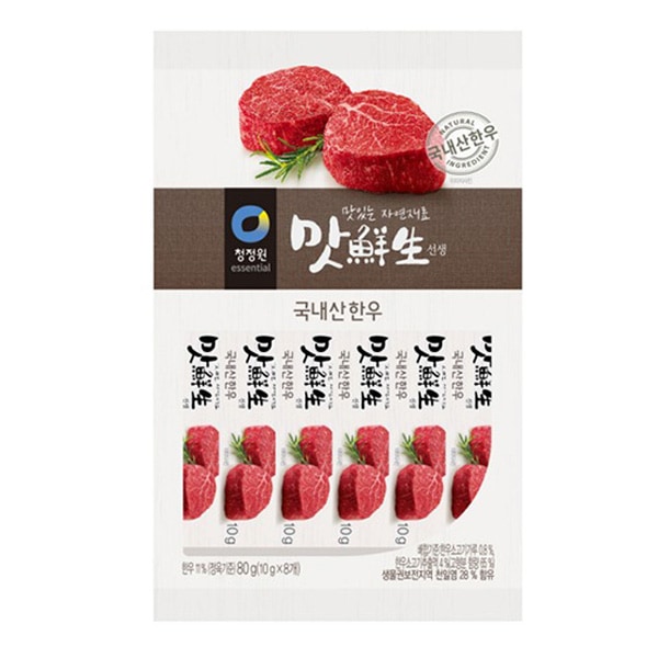 【送料無料】清浄園 マッ鮮生だしスティック 牛肉 80g(10gX8個)×24袋／マッソンセン 牛骨ダシダ 韓国調味料 韓国食品 ダシダ 鍋だし