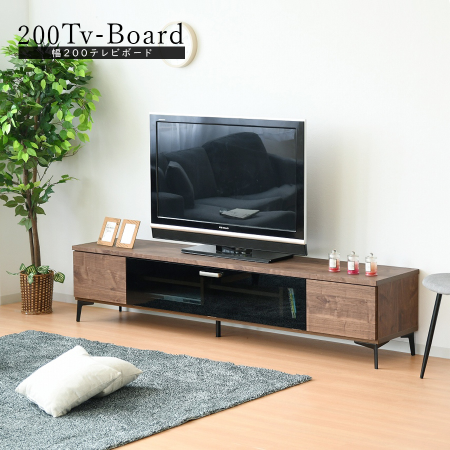 SALE／87%OFF】 テレビボード 幅200 日本製 奥42 大川家具 木製 アイアン