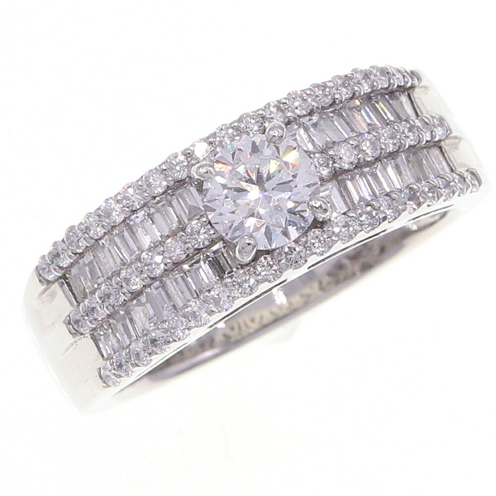ダイヤモンド リング D0.514ct D0.93ct Pt900 14.5号 鑑定書付き 中古 指輪 ジュエリー 宝石 レディース 女性 Diamond