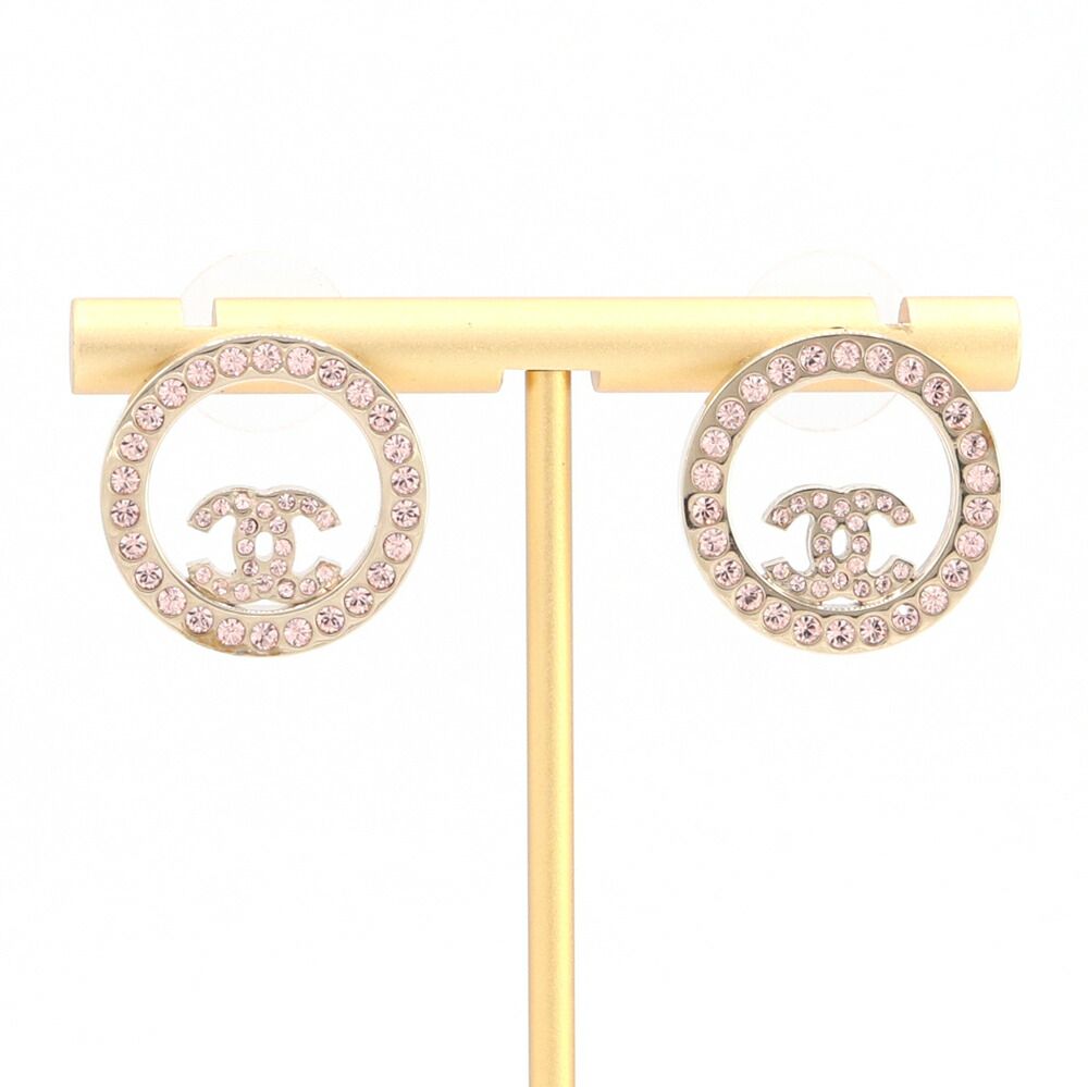 【24C★】CHANEL シャネル フープピアス ゴールド & クリスタル ゴールド & クリスタル【CHANEL】フープ ピアス