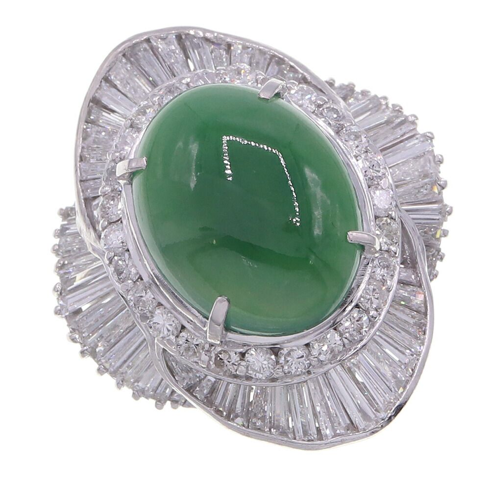 楽天市場】【中古】翡翠 指輪 天然ヒスイ 6.45ct ダイヤモンド