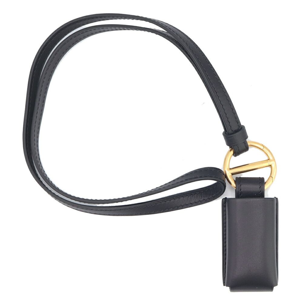 ダンヒル ライターケース DU19RYF6N43001TU ブラック ゴールド金具 レザー 中古 ネックストラップ付 黒 メンズ 男性 dunhill