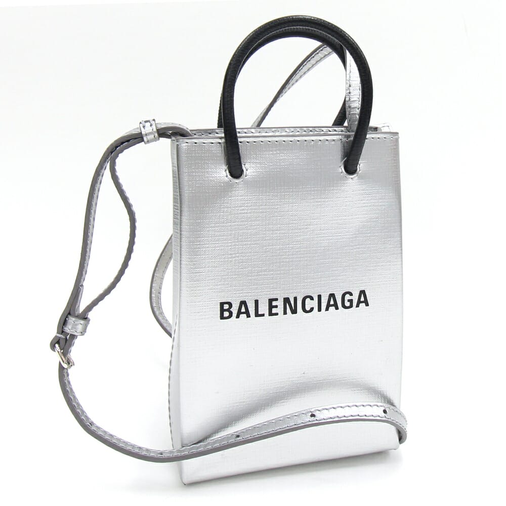 美品◇BALENCIAGA モバイルフォンポーチ／クロコ型押レザー／斜め掛けOK BALENCIAGA(バレンシアガ) Crocodile Embossed B Phone Holder