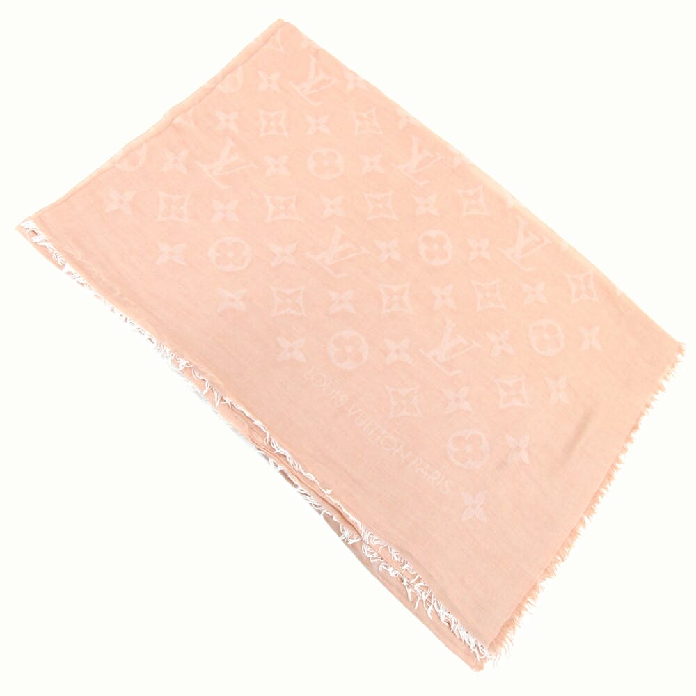 LOUIS VUITTON  ストール　ショール　オレンジ　モノグラム 大判ストール スカーフ モノグラム柄 オレンジ ショール・モノグラム