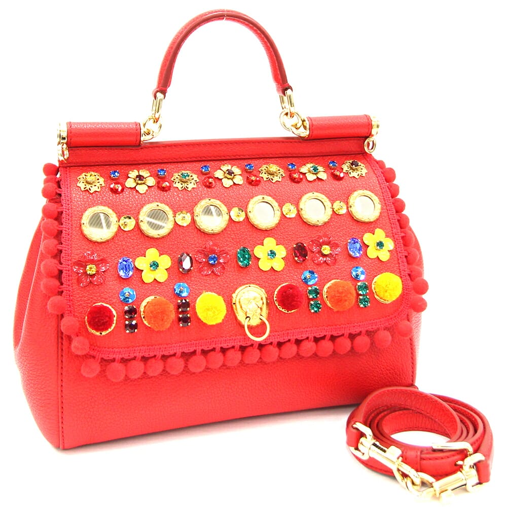 DOLCE&GABBANA ローズ フラワーロック チェーンショルダーバッグ ドルチェアンドガッバーナ DOLCE＆GABBANA ドルチェアンド