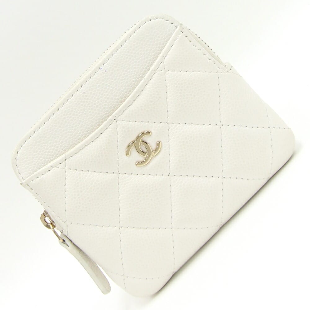 CHANEL ミニウォレット　コインケース  シャネル　ホワイト CHANEL 【新品】シャネル コイン カードケース タイムレス