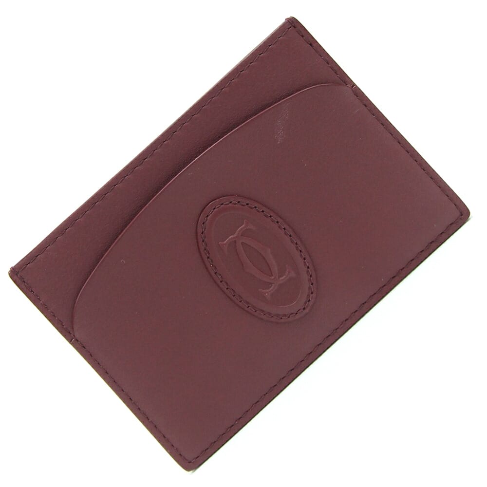 【美品/Cartier】 名刺入れ /ボルドー/美品 Cartier - Cartier(カルティエ) カードケース美品 - ボルドー