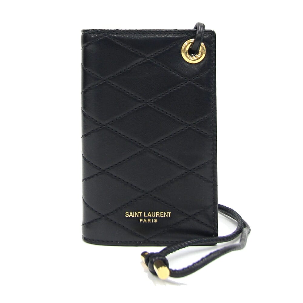 【希少】SAINT LAURENT ケース ブラック SAINT LAURENT パリ スリム キーケース（グレイン・ド・プードル