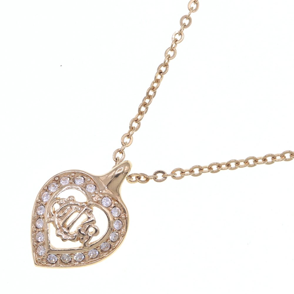 【極美品】Dior　ディオール　ネックレス　シルバー　ハート　赤ストーン　CD 50172e8a890af916f1c97858380503