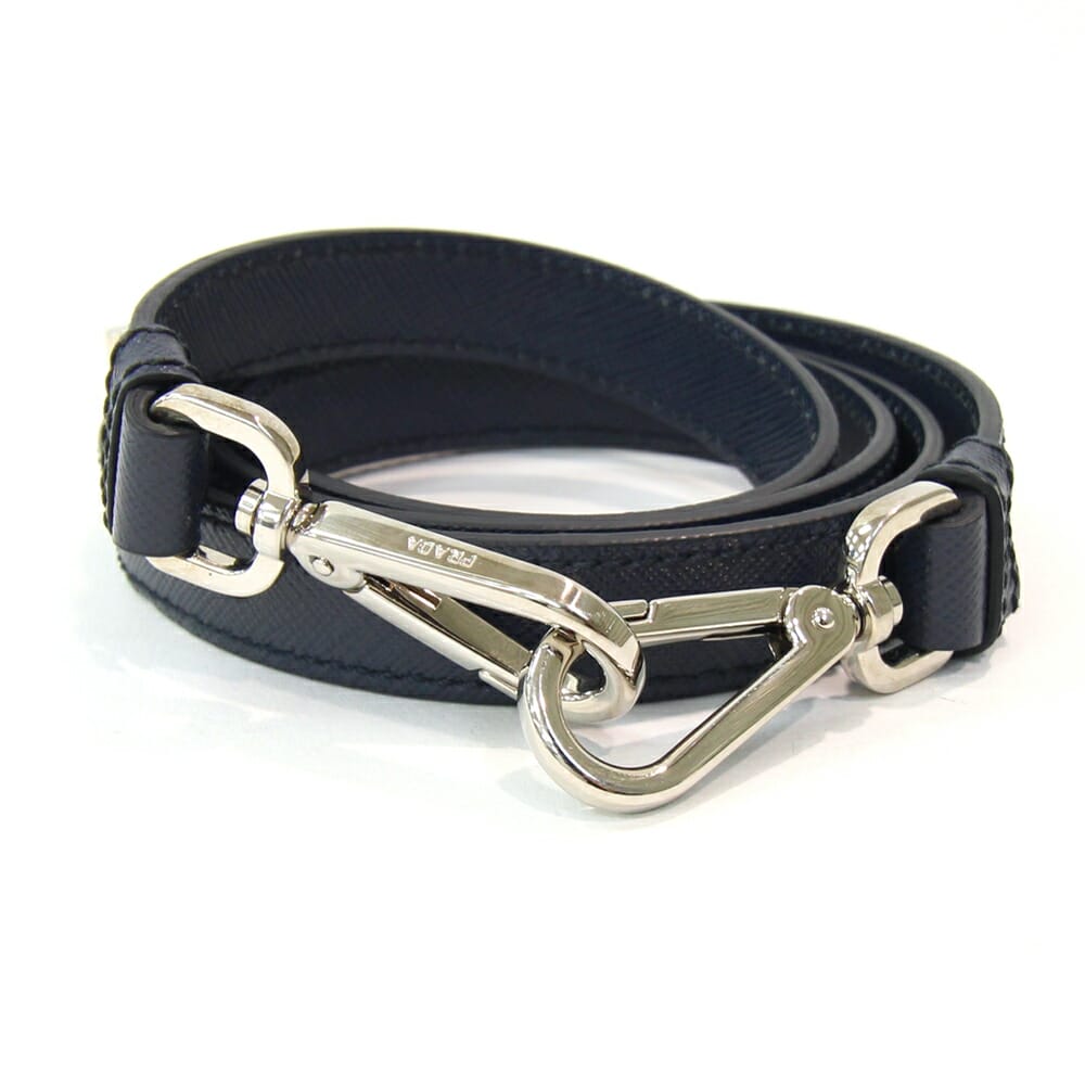 楽天市場】プラダ ショルダーストラップ ブラック シルバー金具 中古