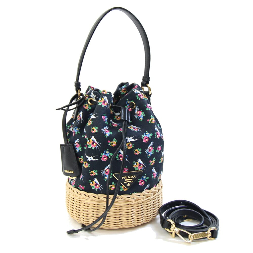 楽天市場】【バッグ】PRADA プラダ ストロー かごバッグ トート