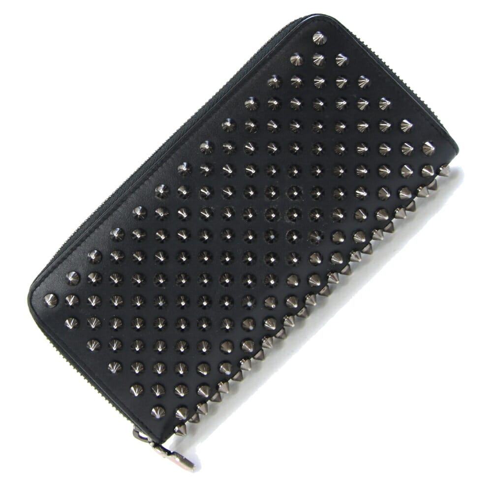 値下げ！クリスチャンルブタン 長財布 ラウンドファスナー ブラック スタッズ Christian Louboutin クリスチャン ルブタン ラウンドファスナー