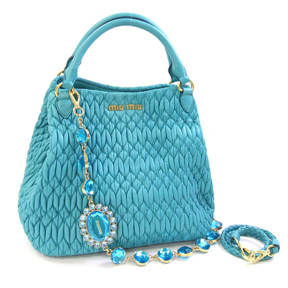 【MIUMIU】セール MIUクリスタル ショルダートート MIU MIU - ミュウミュウ MIUMIU ナッパクリスタル マテラッセ