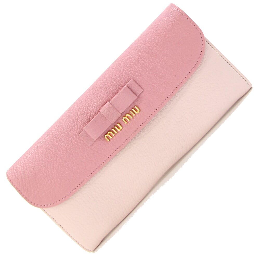 楽天市場】ミュウミュウ miumiu 二つ折り財布 長財布 5M1109 リボン