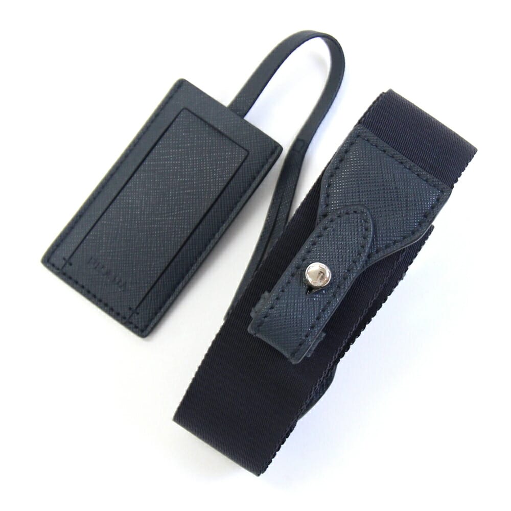 楽天市場】プラダ ショルダーストラップ ブラック シルバー金具 レザー