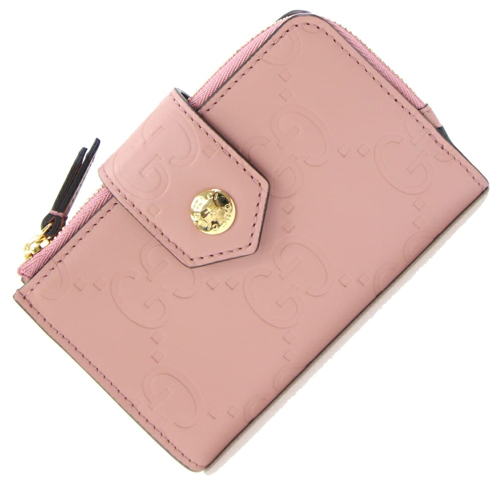 GUCCI 財布 二つ折り ピンクベージュ GG マーモント グッチ 二つ折り財布 レディース GGマーモント ピンク GUCCI