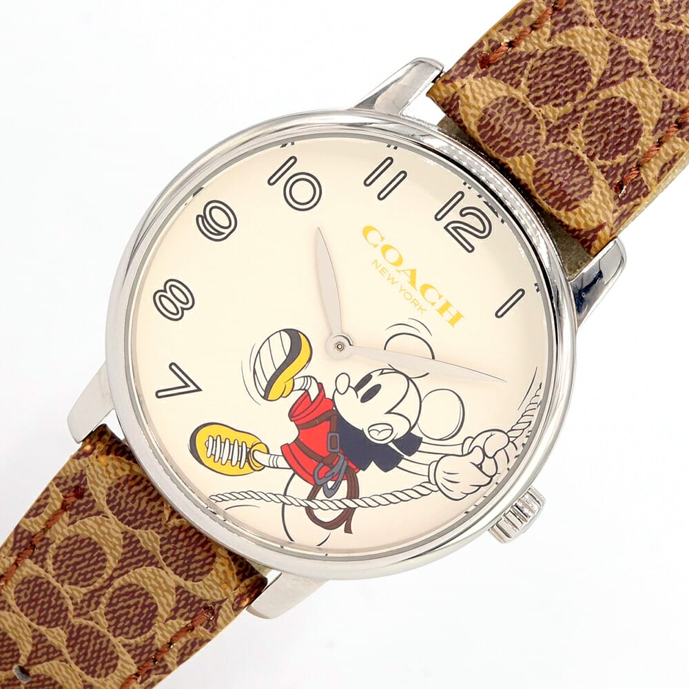 【中古】 コーチ メンズウォッチ ディズニー コラボ CA.113.4.14.1397 ステンレススチール PVC/レザー クォーツ 中古 腕時計 シグネチャー DISNEY ミッキー メンズ レディース COACH | レディースウォッチ ブランド ブランド時計 リストウォッチ メンズ腕時計 メンズ時計