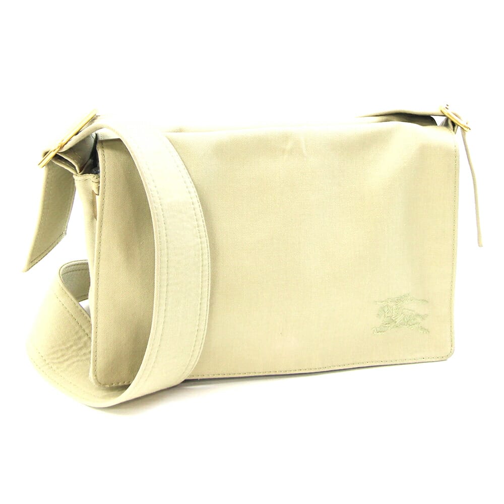 バーバリー ショルダーバッグ トレンチクロス ボディバッグ 8077398 ライトグリーン系 キャンバス 中古 斜め掛け 刺繍 メンズ 男性 BURBERRY