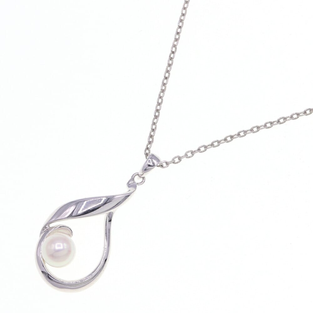 ミキモト ネックレス 1Pパール SV スターリングシルバー925 中古 真珠 アクセサリー ペンダント ジュエリー レディース MIKIMOTO
