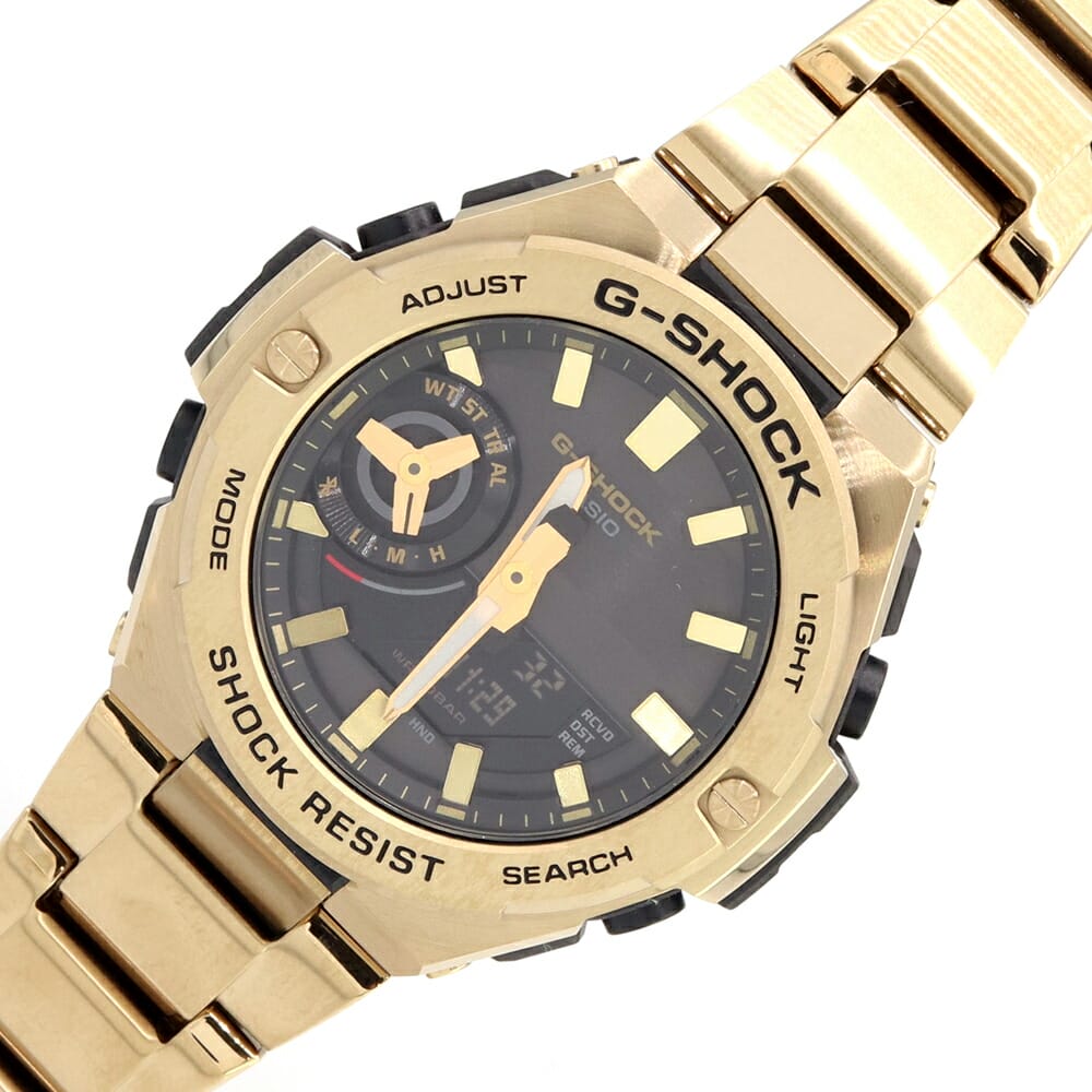 カシオ メンズウォッチ G-STEEL G-SHOCK GST-B500 マットゴールド ステンレススチール クォーツ 中古 時計 男性 メンズ 金 Bluetooth スマホ Gスティール Gショック ジーショック CASIO 18,834円