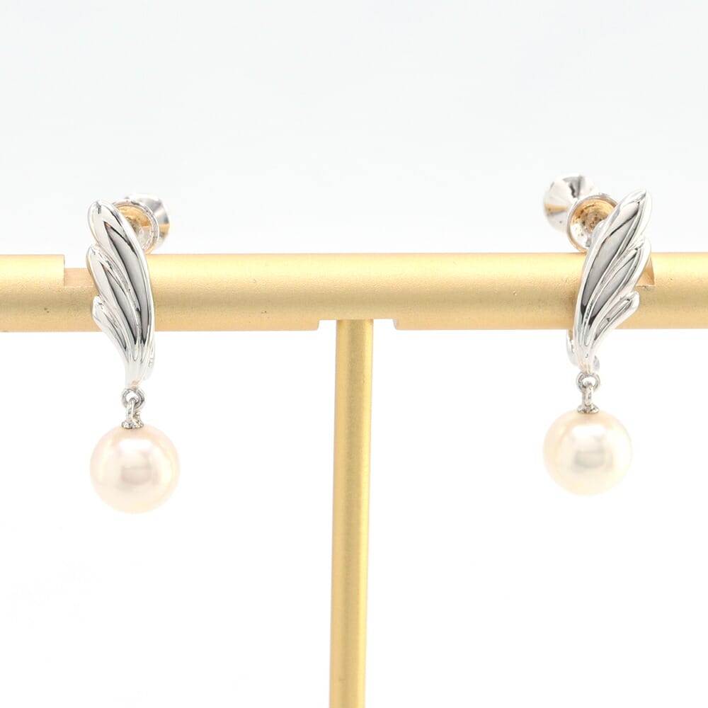 MIKIMOTO k18 約 7.5㎜イヤリング ミキモト MIKIMOTO アコヤ真珠 6.1mm イヤリング K18 YG イエロー