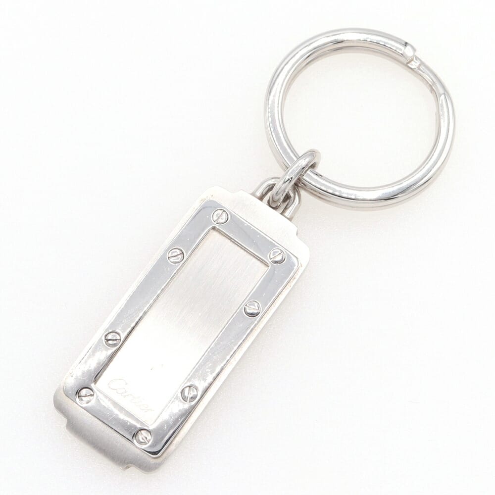 カルティエ キーリング サントス T1220188 シルバー ステンレス 中古 キーホルダー チャーム ロゴ レディース メンズ Cartier