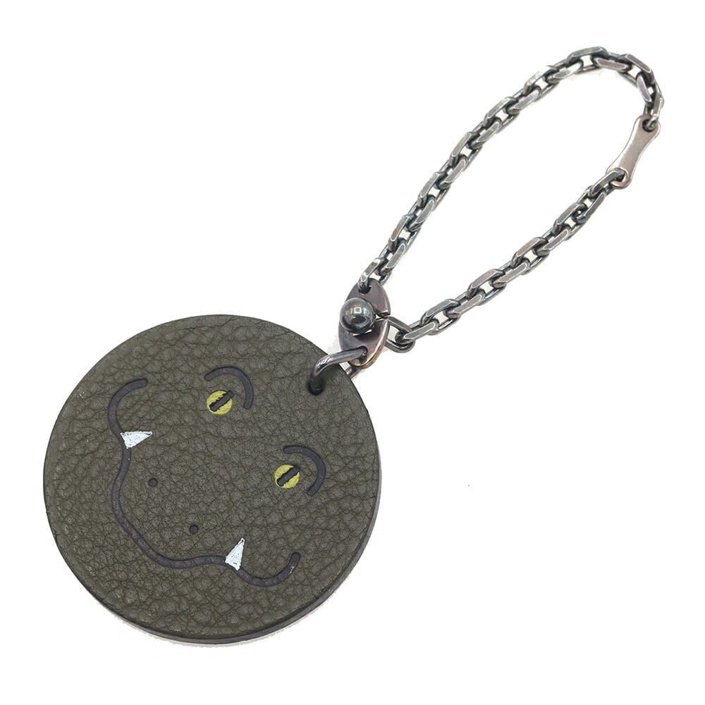エルメス バッグチャーム アニマルチャーム ワニ ダークグリーン レザー 中古 キーホルダー キーリング バッグアクセサリー クロコダイル 鰐 レディース HERMES｜マダムブランド 店