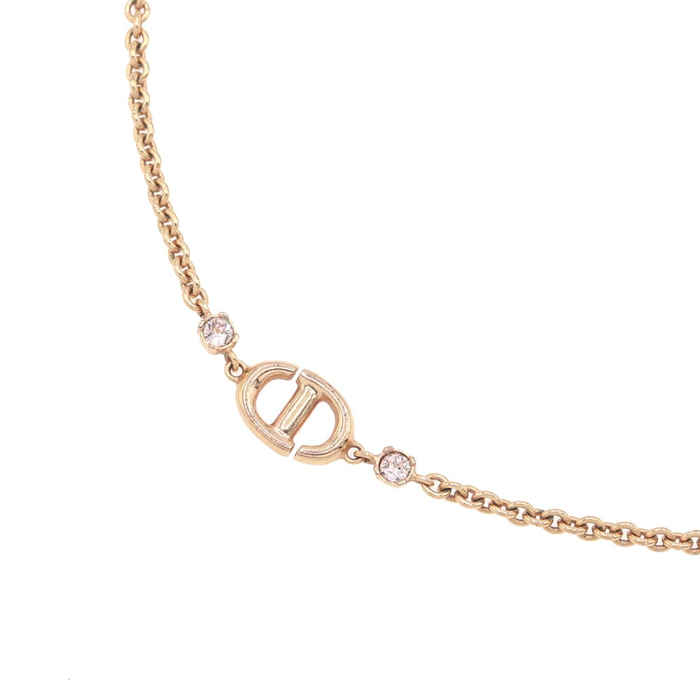 ディオール ネックレス N1823CDNCY ゴールド メタル クリスタル 中古 ペンダント アクセサリー CD ロゴ レディース DIOR｜マダムブランド 店